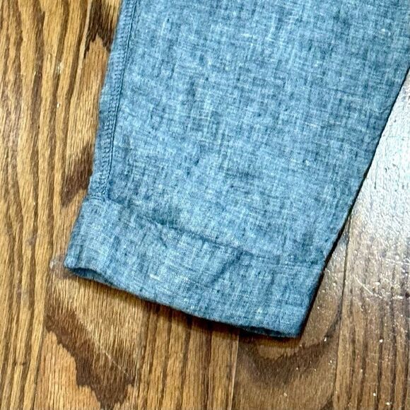 Athleta Bali Linen Ankle Cuffed Pants. Gray. Size 6. - Picture 3 of 9